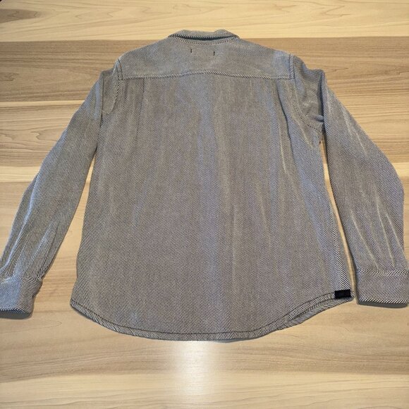 NWT Outerknown Blanket Black Organic Cotton Button Front Shirt Men's Size Large - Picture 7 of 8